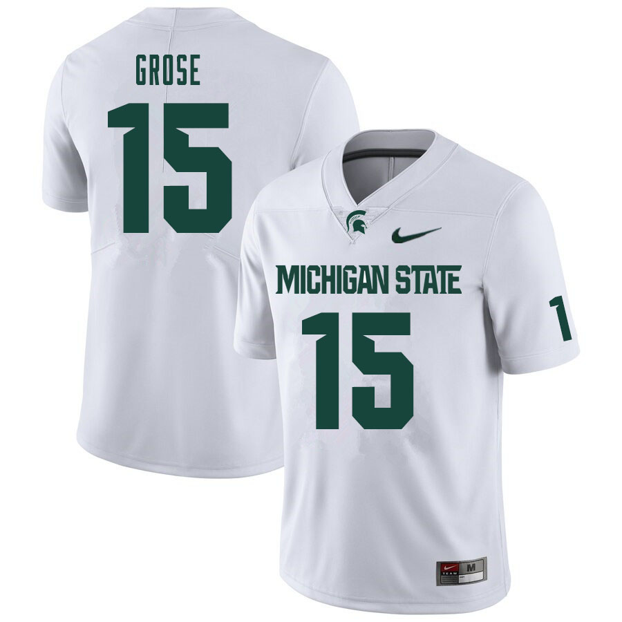 Men #15 Angelo Grose Michigan State Spartans College Football Jerseys Sale-White